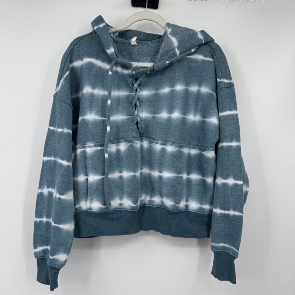 NEW FREE PEOPLE FP MOVEMENT TIE DYED BELIEVER HOODIE Sz M LACE UP PULLOVER